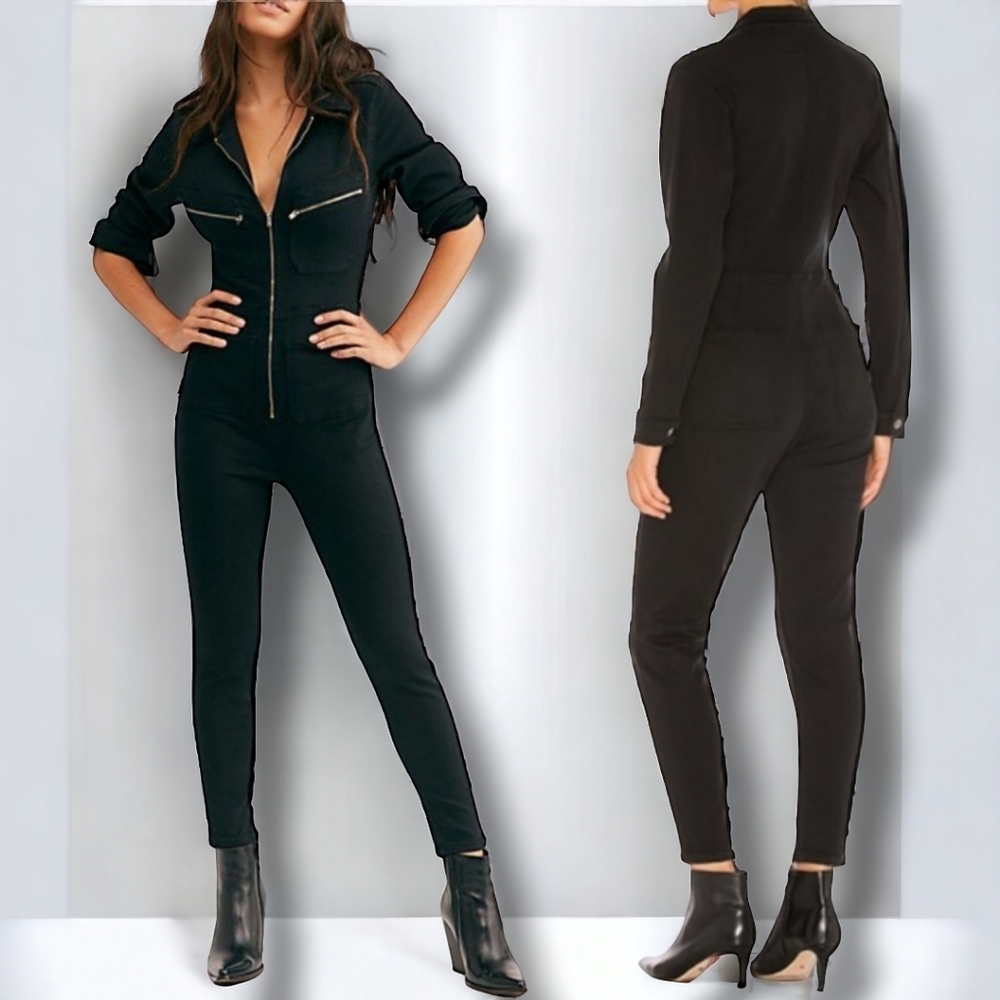 NWOT Free People Lennox Skinny Fit Denim Jumpsuit $147